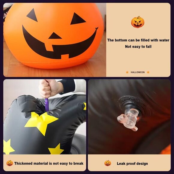 Hierbla 4.25FT Inflatable Halloween Yard Decorations Outdoor Blow Up Pumpkin - Picture 4 of 7